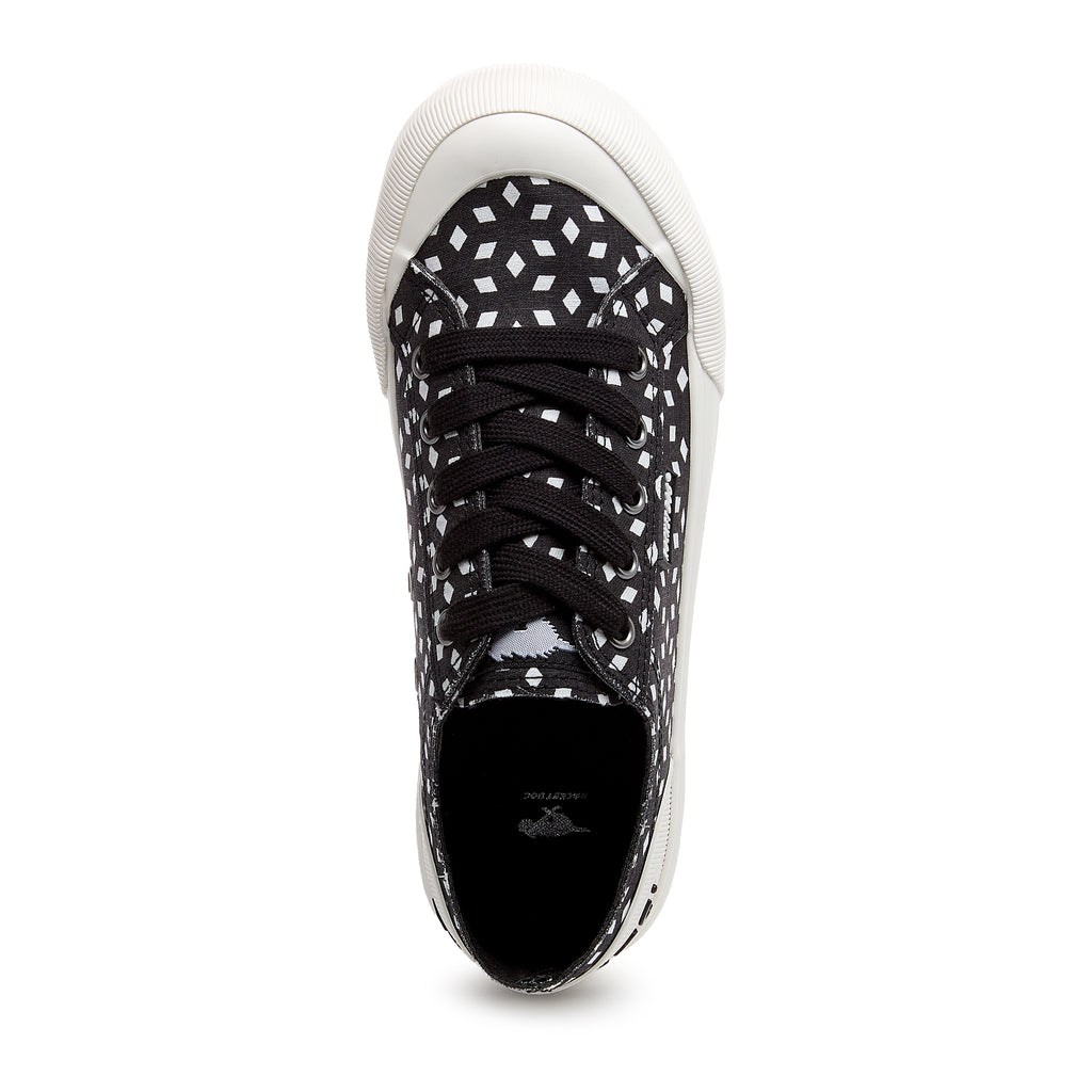 Jazzin Plus Black Geo Print Trainers