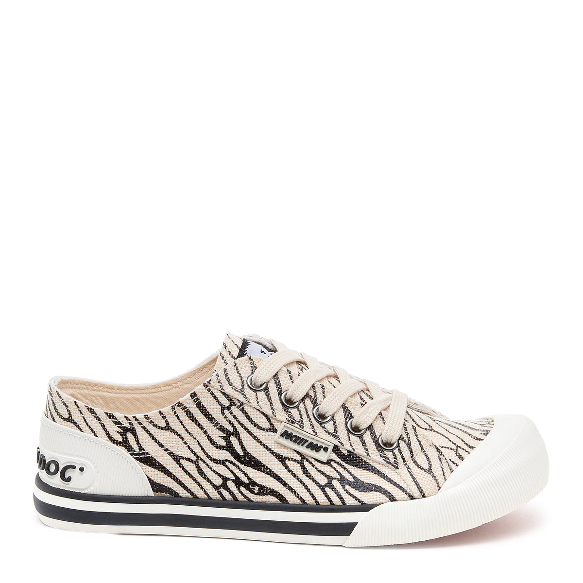 Jazzin Black White Print Trainers