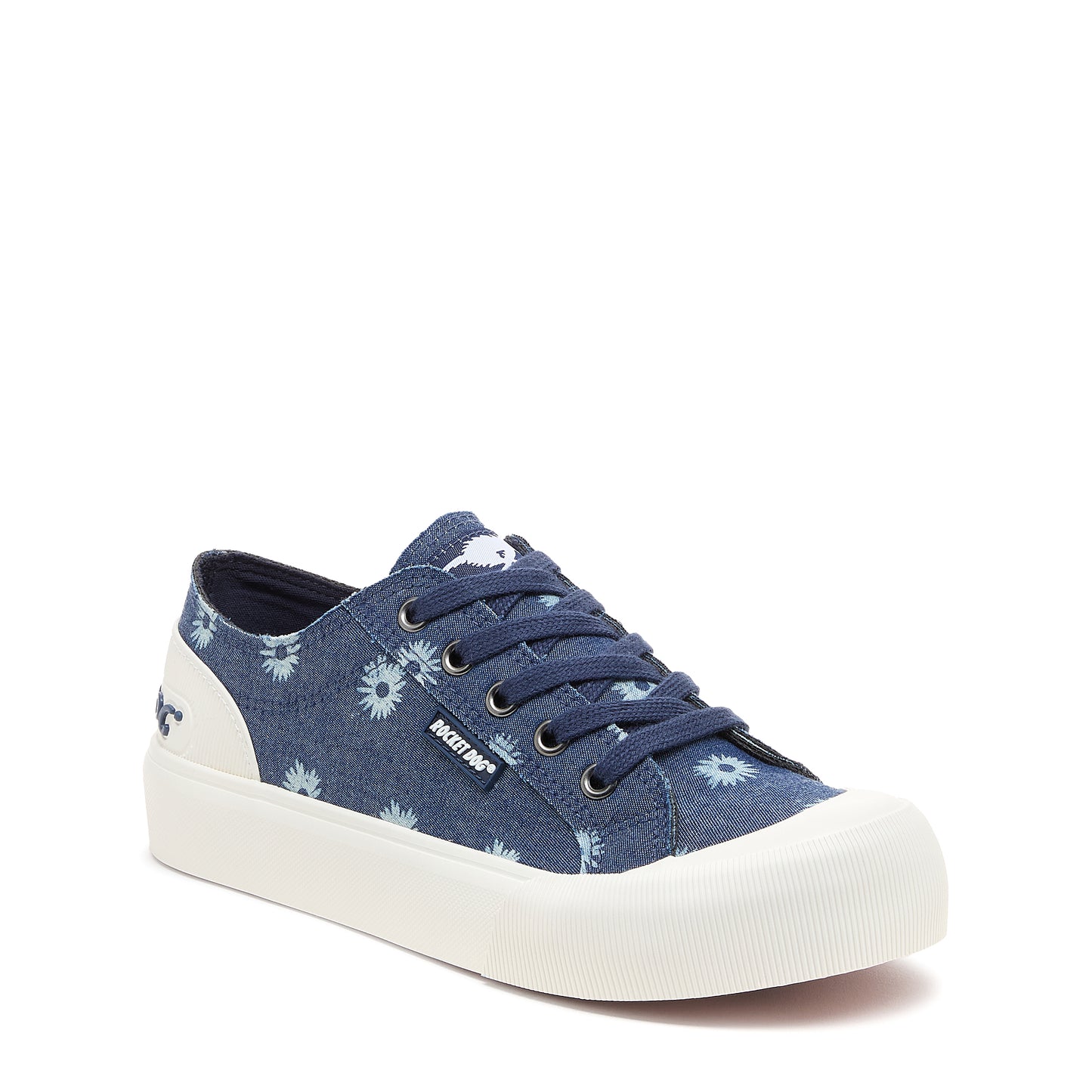 Jazzin Plus Denim Blue Floral Print Trainers
