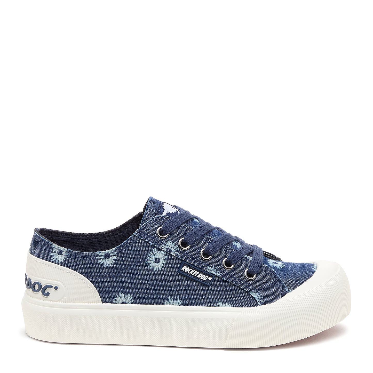 Jazzin Plus Denim Blue Floral Print Trainers