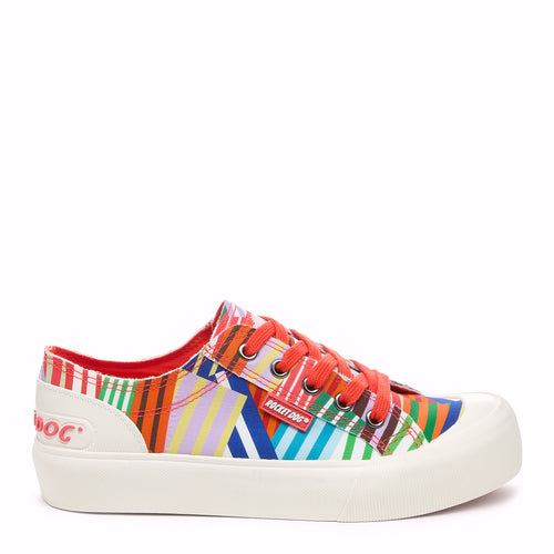 Jazzin Plus Pink Multi Stripe Trainers