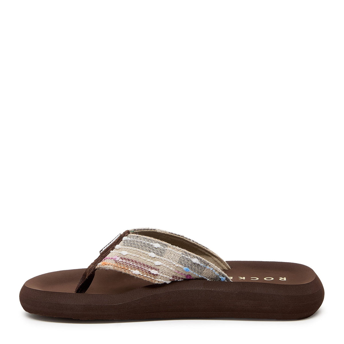 Spotlight Brown Multi Woven Flip Flop | Woven women's flip flop