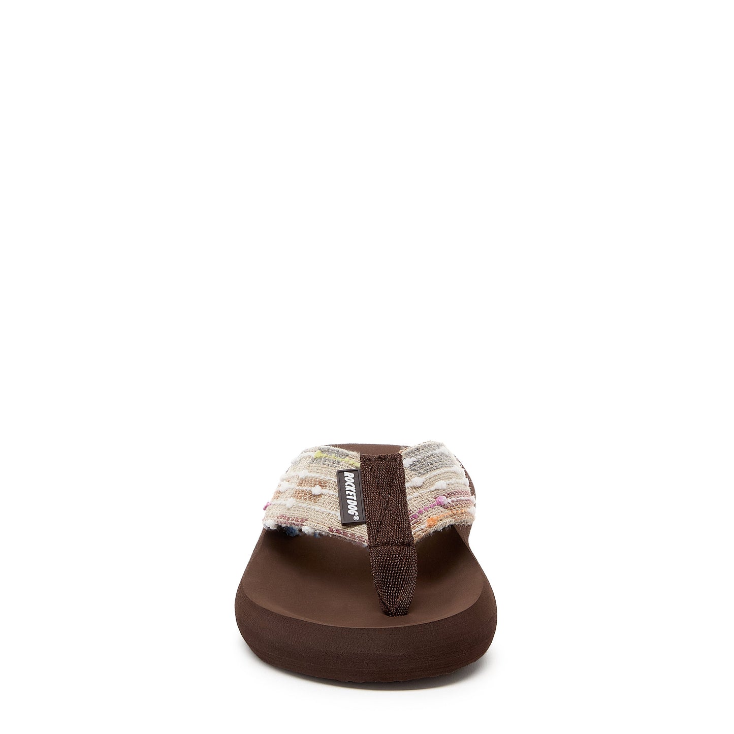 Spotlight Brown Multi Woven Flip Flop | 1 inch platform | Women's flip flop | Rocket Dog