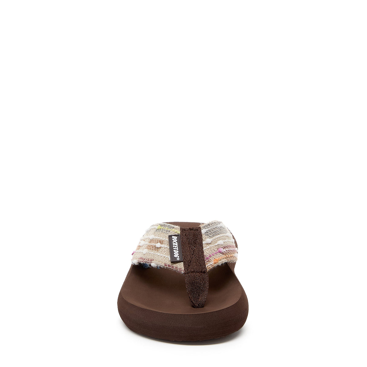 Spotlight Brown Multi Woven Flip Flop | 1 inch platform | Women's flip flop | Rocket Dog