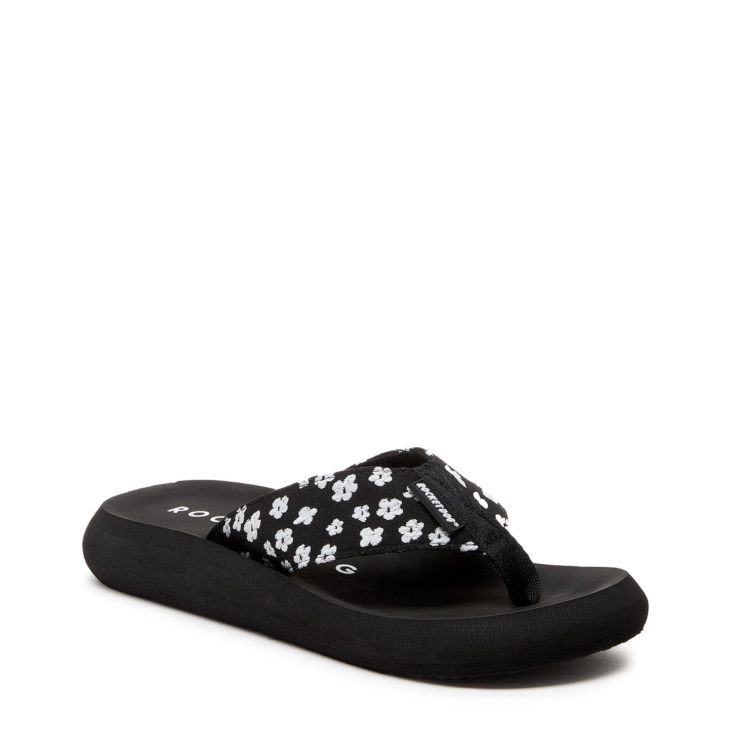 Spotlight Black Ditsy Floral Flip-Flops