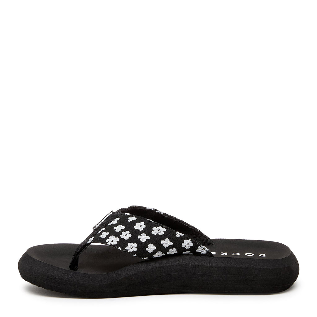 Spotlight Black Ditsy Floral Flip-Flops