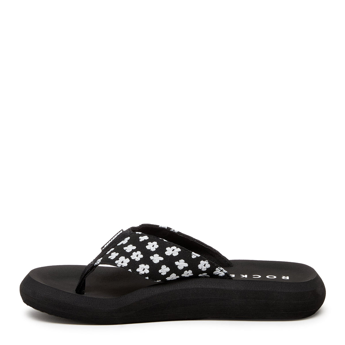 Spotlight Black Ditsy Floral Flip-Flops