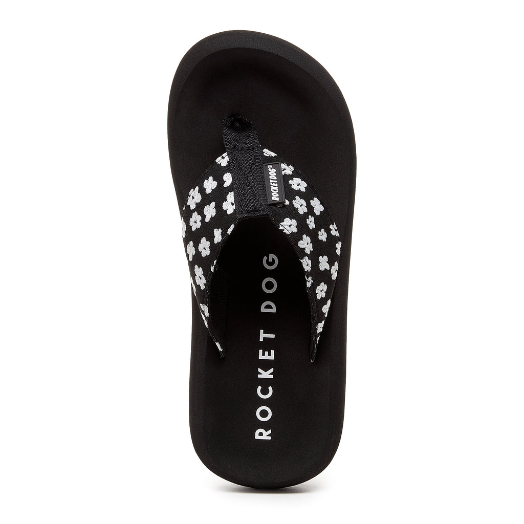 Spotlight Black Ditsy Floral Flip-Flops