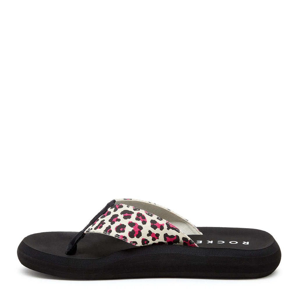 Inner side of the Spotlight pink leopard print flip flop
