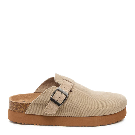 Abel Plus Dark Taupe Corduroy Clogs