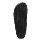 Abel Plus Black Tatum Clogs black casuals sole view showing black wavy tread pattern
