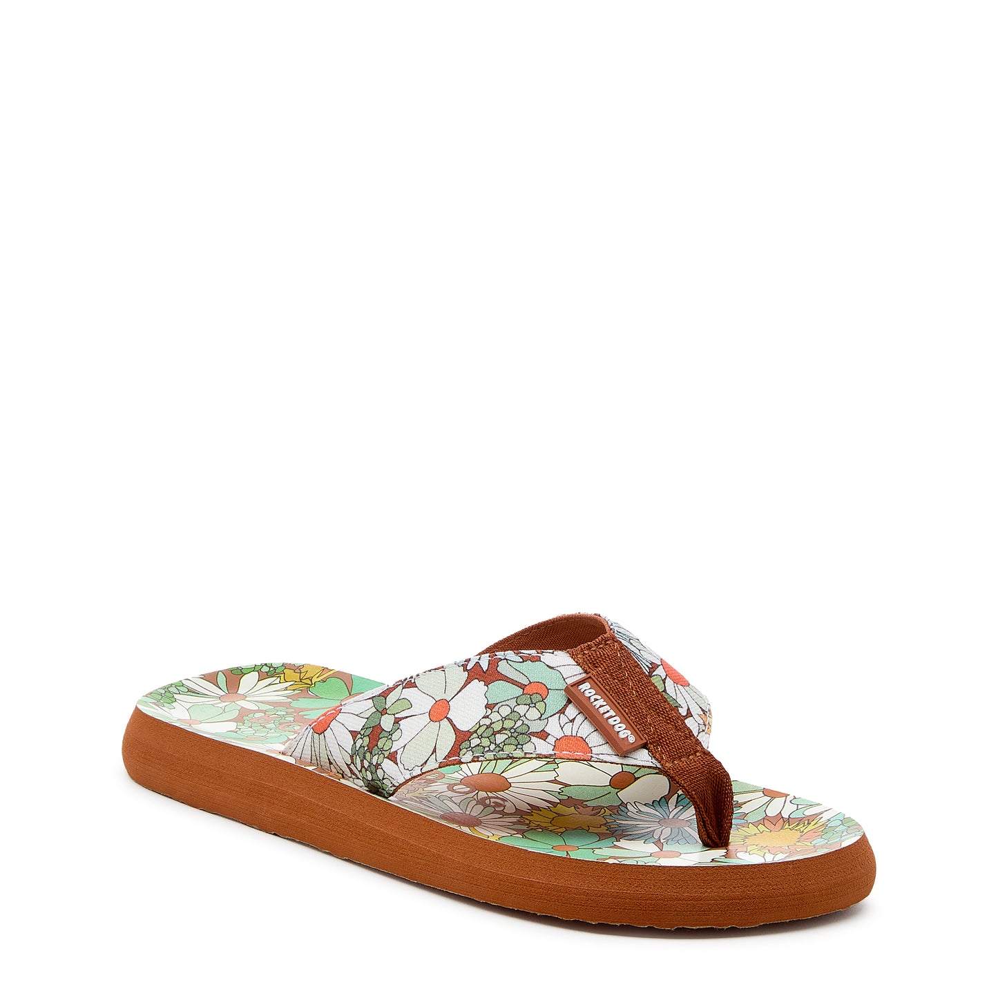 Adios Brown Floral Flip-Flops