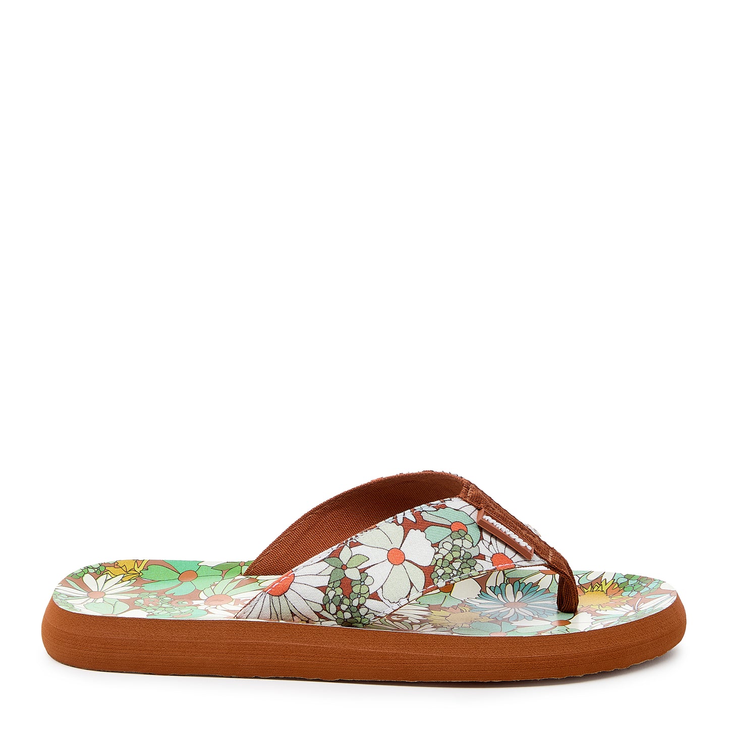 Adios Brown Floral Flip-Flops