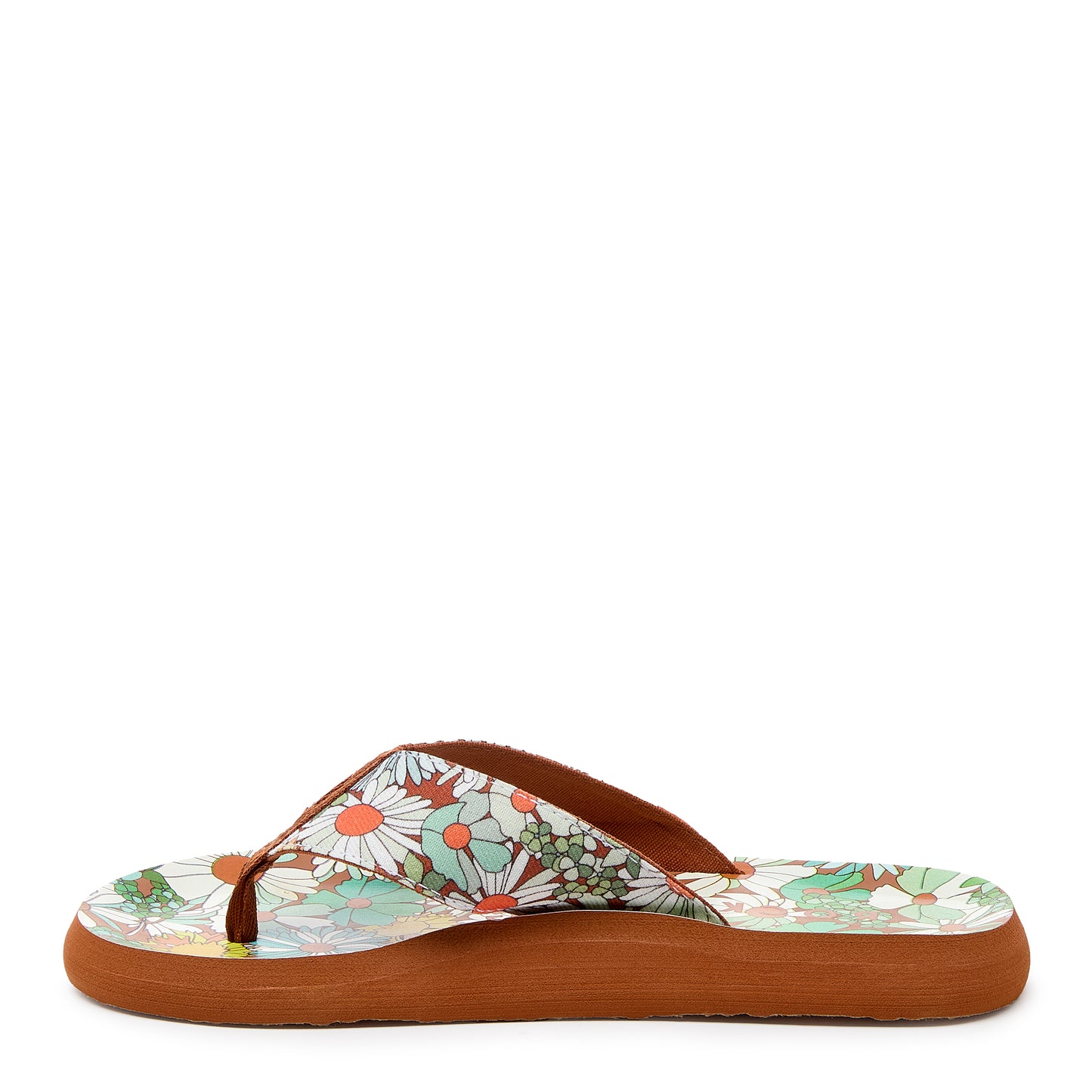 Adios Brown Floral Flip-Flops
