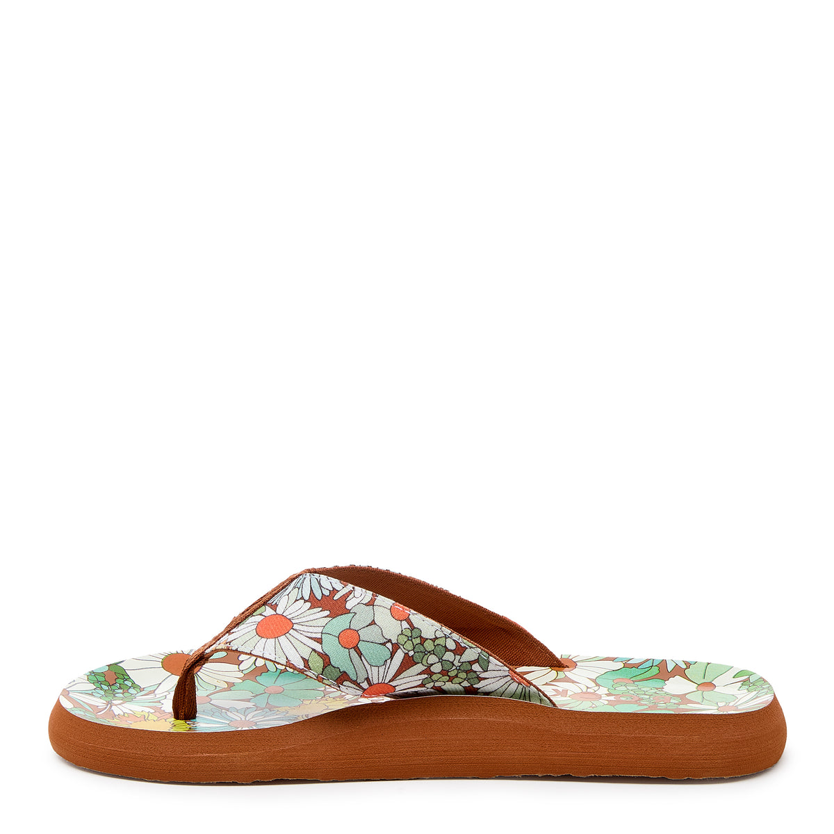 Adios Brown Floral Flip-Flops