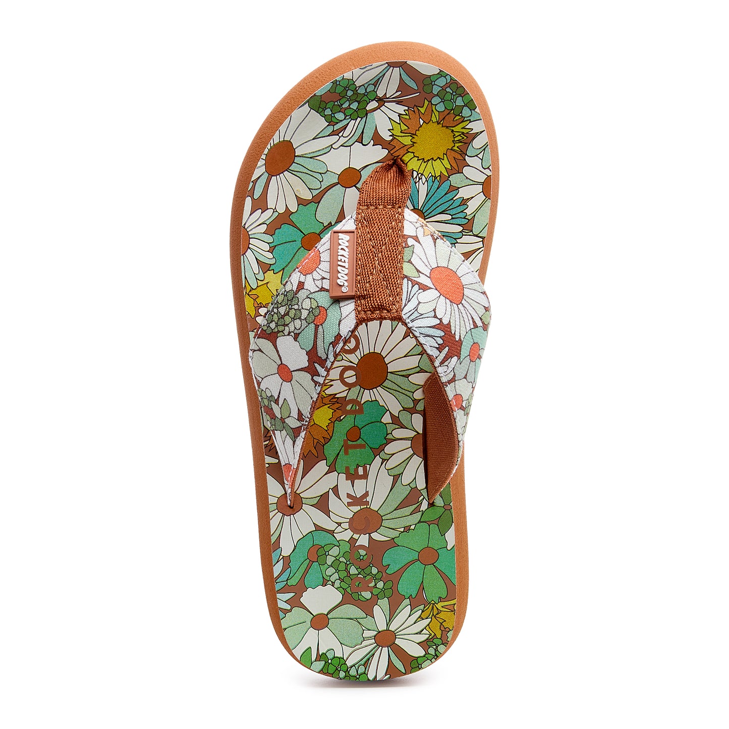 Adios Brown Floral Flip-Flops