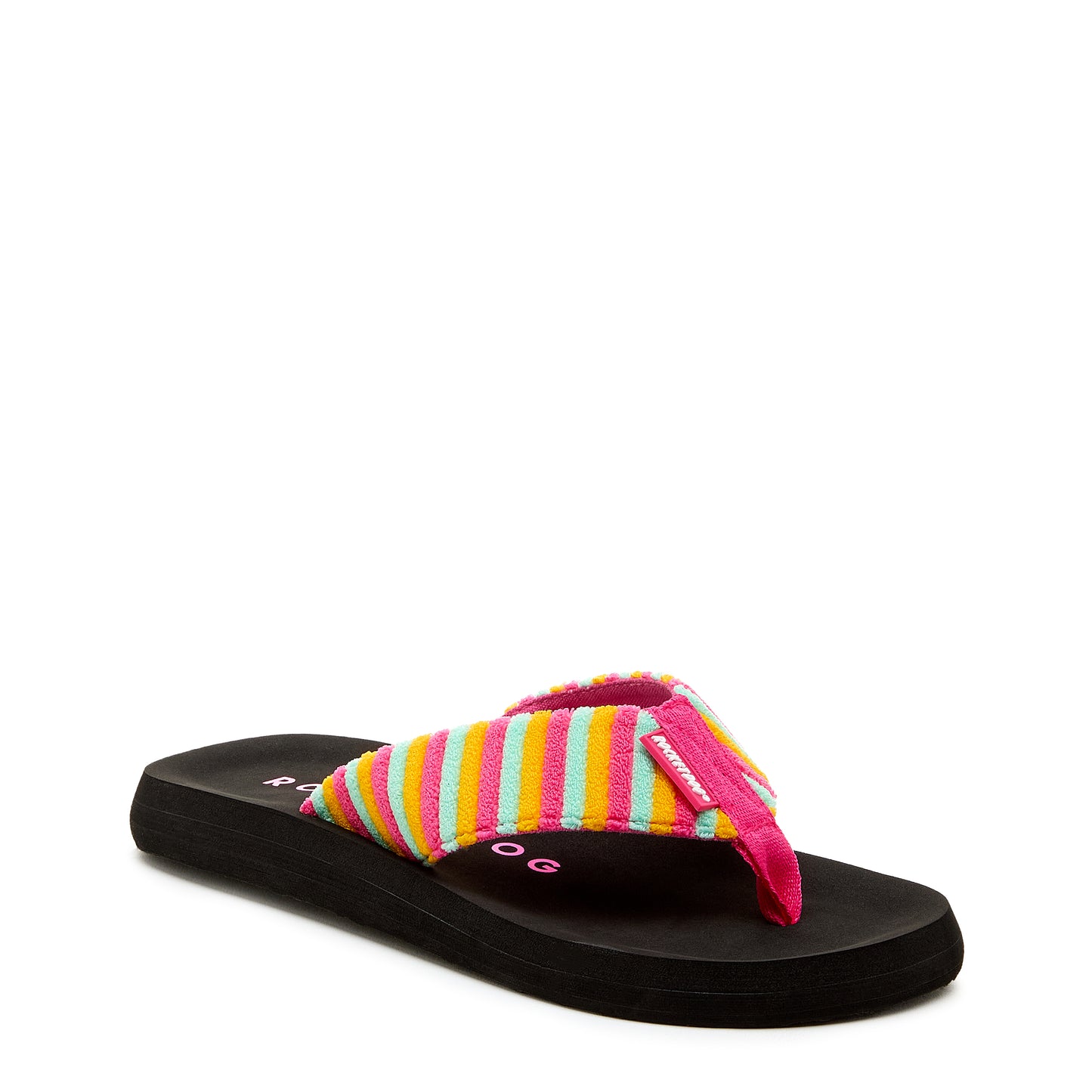 Adios Hot Pink Stripe Flip-Flops