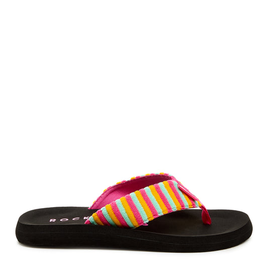 Adios Hot Pink Stripe Flip-Flops