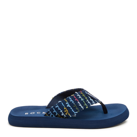 Adios Navy Multi Canvas Flip-Flops