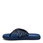 Inner side of the Adios navy multi canvas flip flop