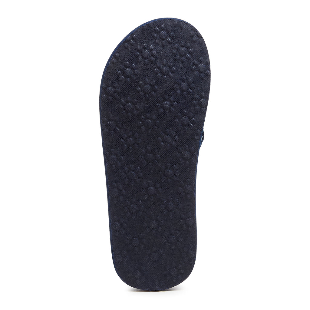 Navy outsole of the Rocket Dog Adios navy multi canvas flip flop