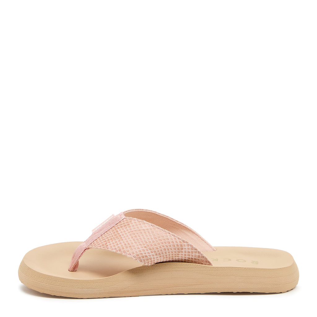 Inner side of the Adios light pink snake print flip flop