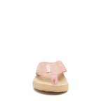 Toe view of the Adios light pink snake print flip flop