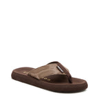 Rocket Dog Adios brown snake print flip flop, front angle