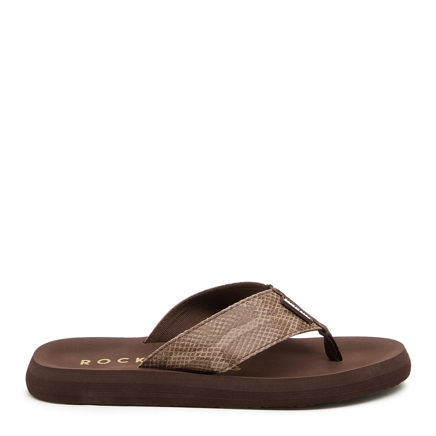 Adios Brown Snake Print Flip-Flops