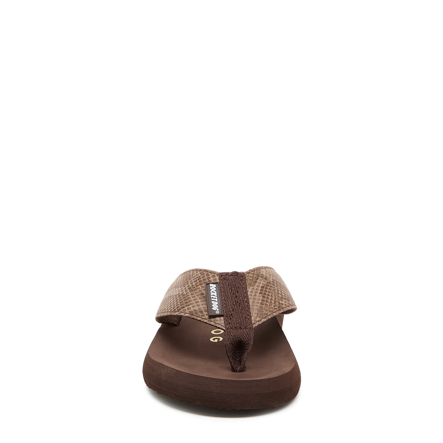 Adios Brown Snake Print Flip-Flops