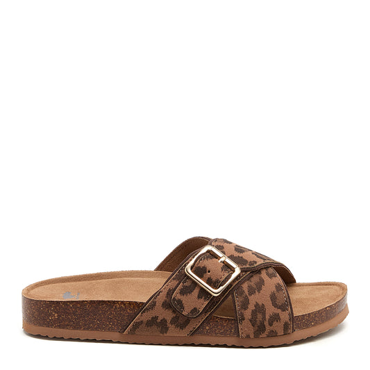 Rocket Dog Women’s Annie Tan Leopard Print Slide Sandal
