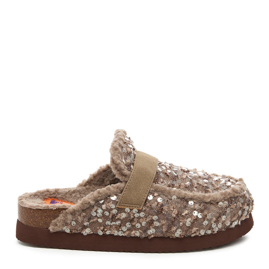 Arctic Brown Sequin Clogs