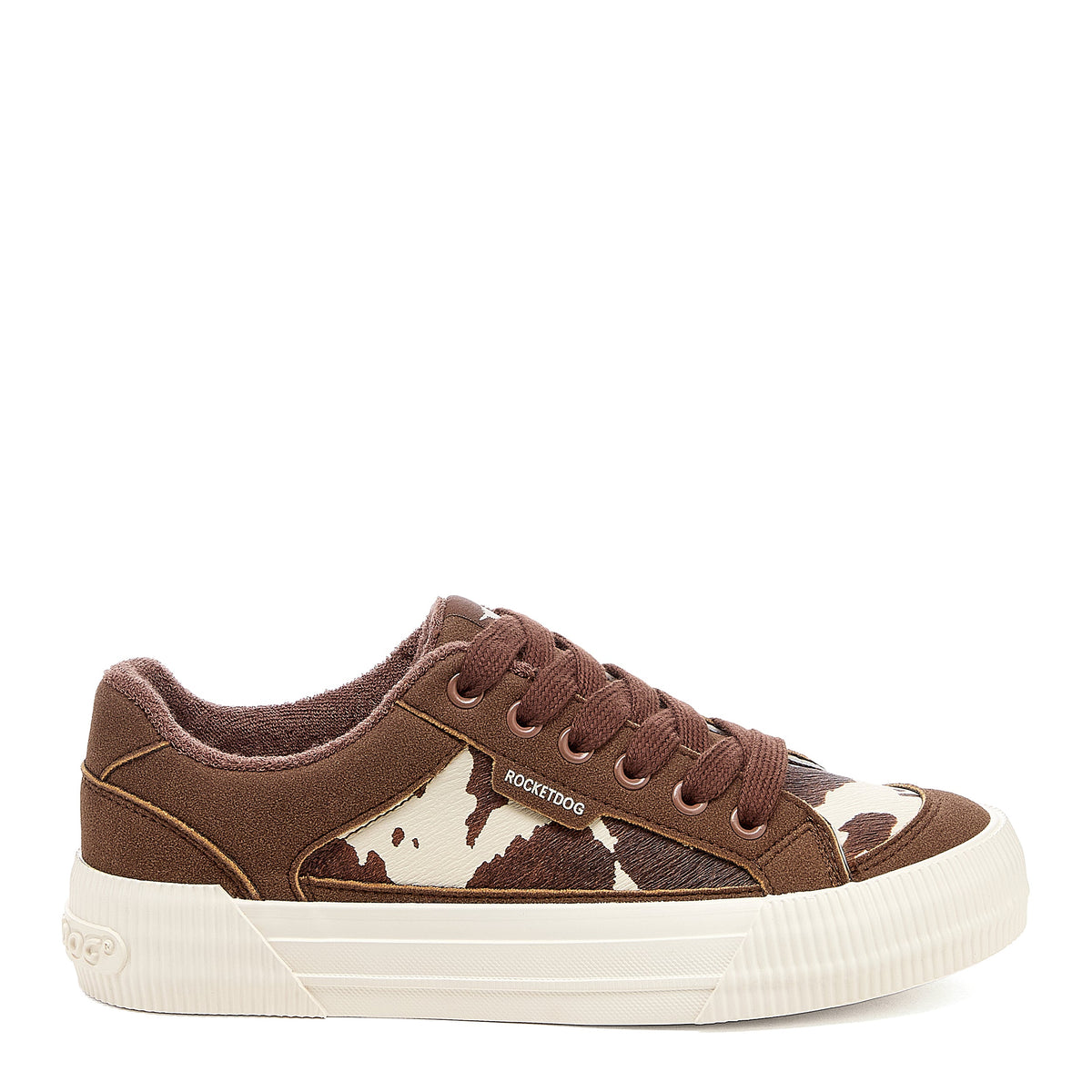 Cheery Brown Cow Print Trainers