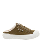 Cheery Olive Corduroy Mule Trainers
