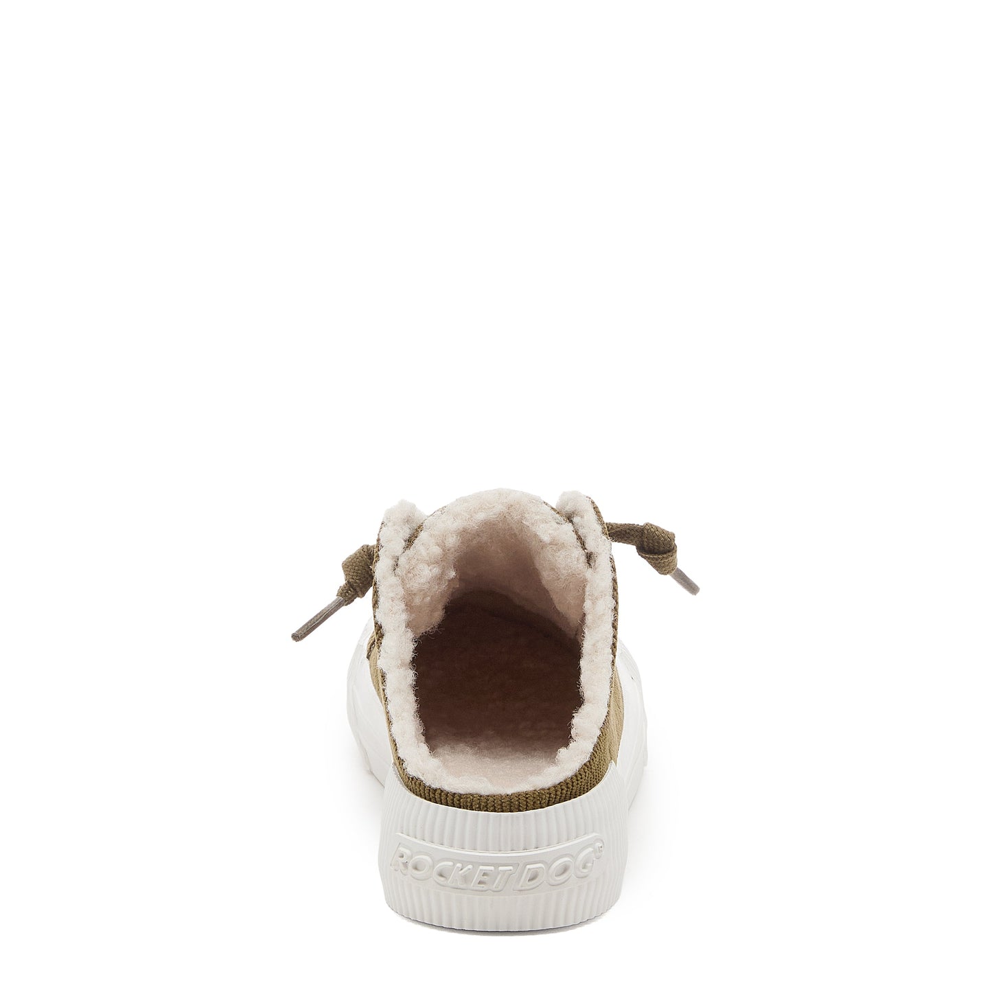 Cheery Olive Corduroy Mule Trainers