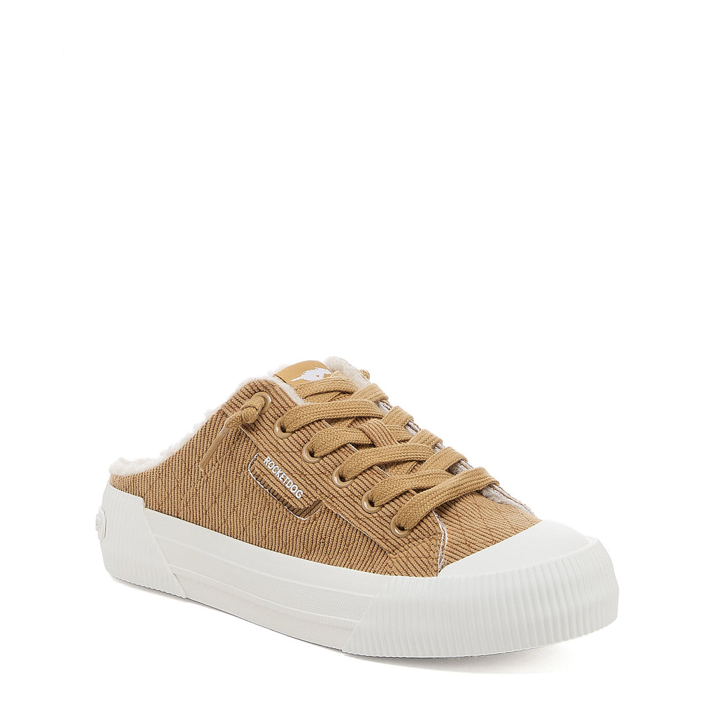 Cheery Tan Corduroy Mule Trainers