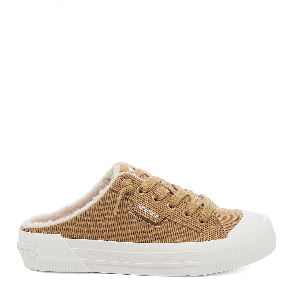 Cheery Tan Corduroy Mule Trainers