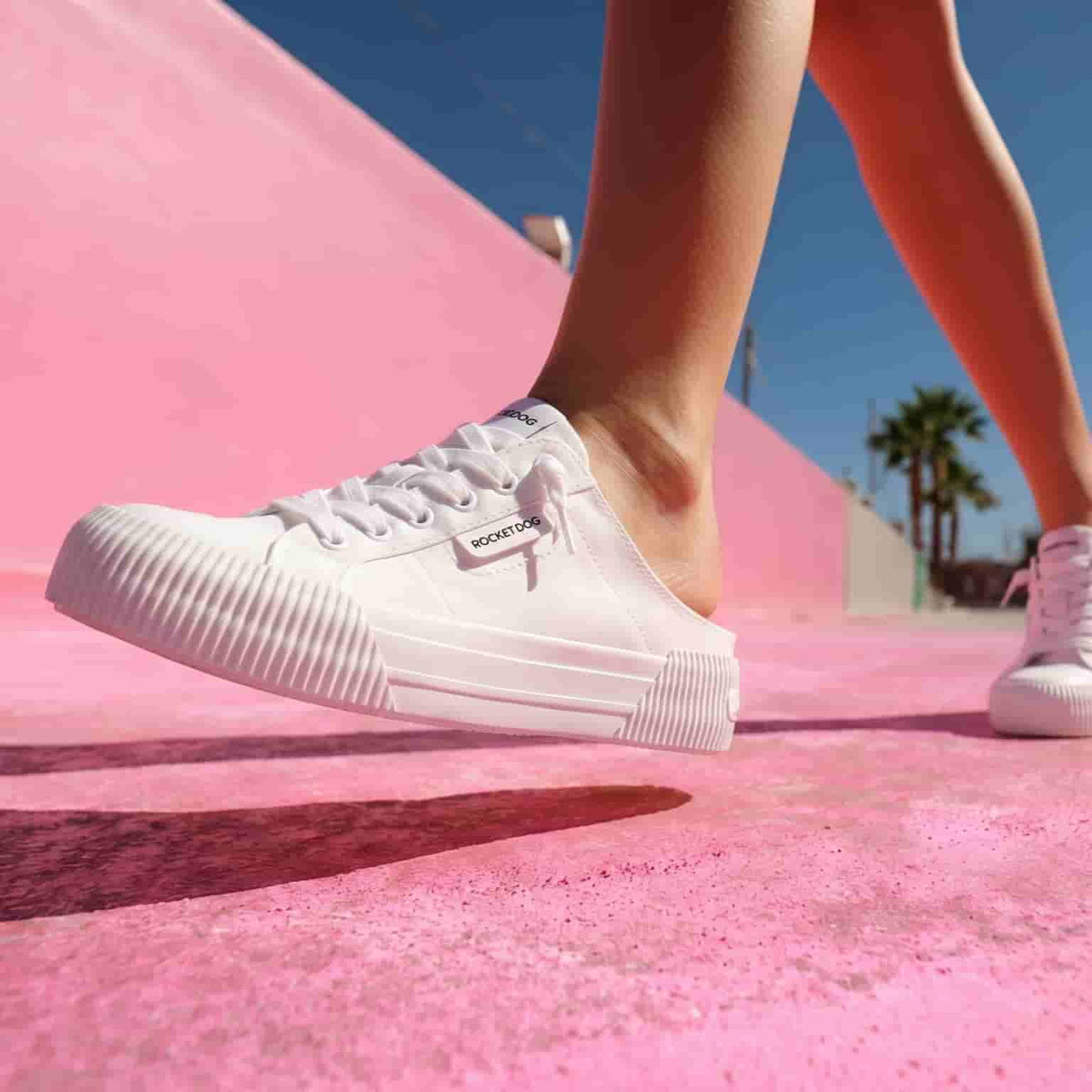 Cheery White Mule Trainers