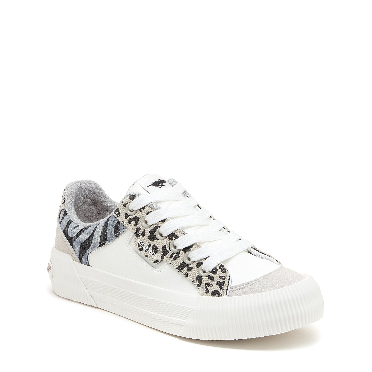 Cheery Grey Animal Print Colour Block Trainers