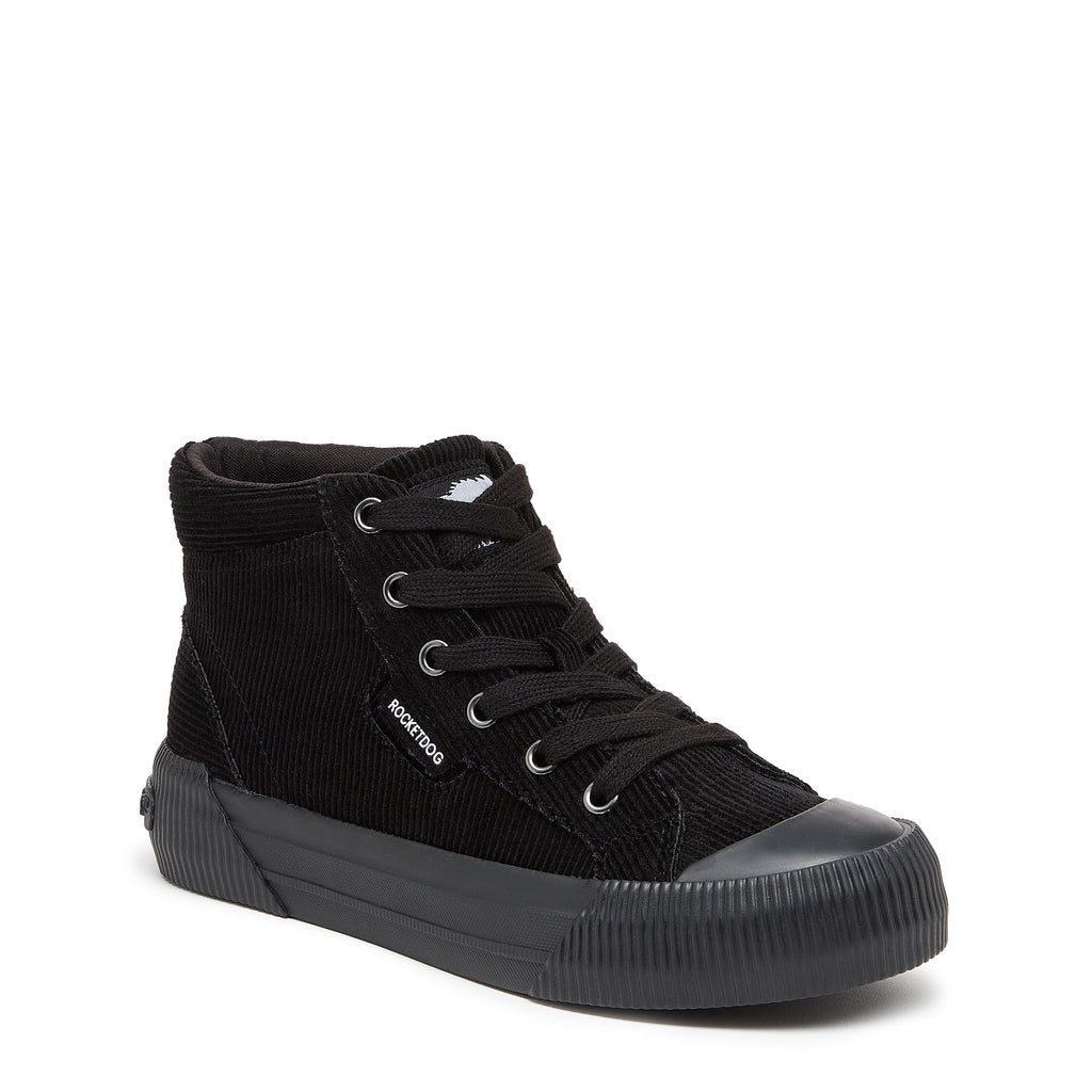 Cheery Black Corduroy High-top Trainers