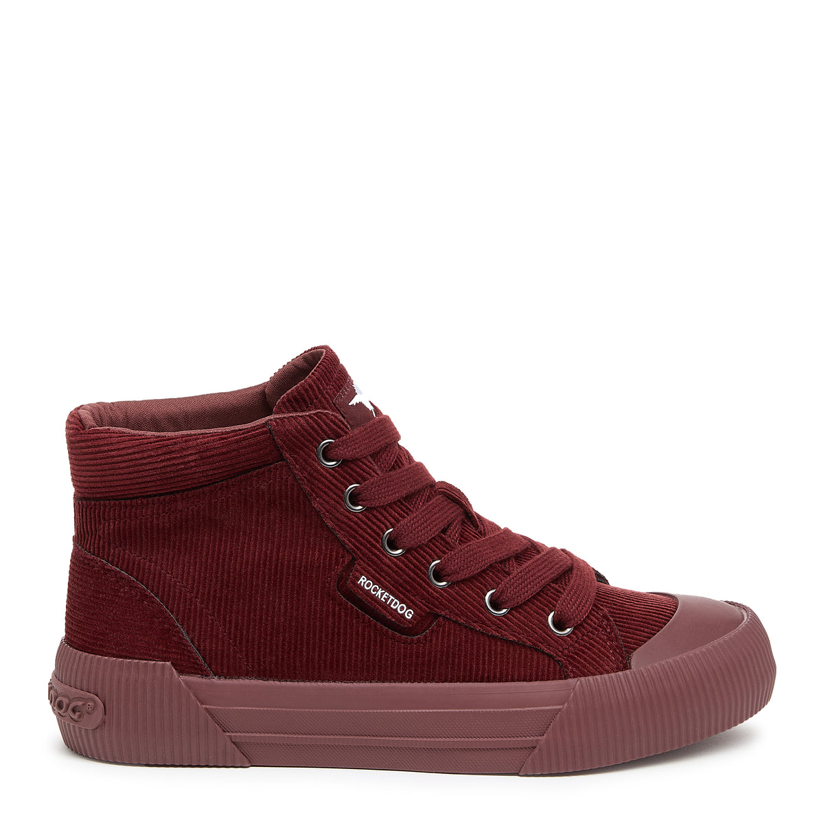 Cheery Rust Corduroy High-top Trainers