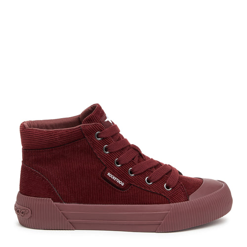 Cheery Rust Corduroy High-top Trainers