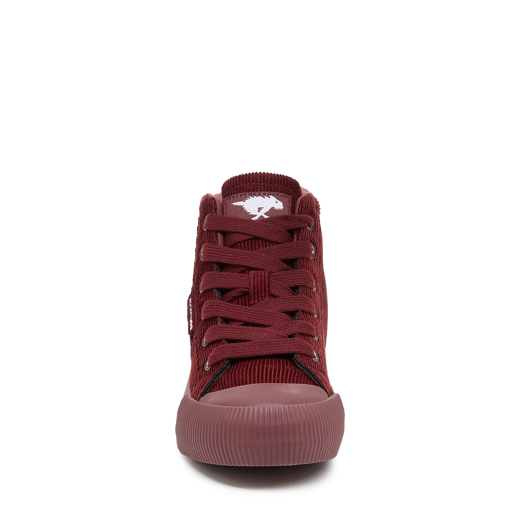 Cheery Rust Corduroy High-top Trainers