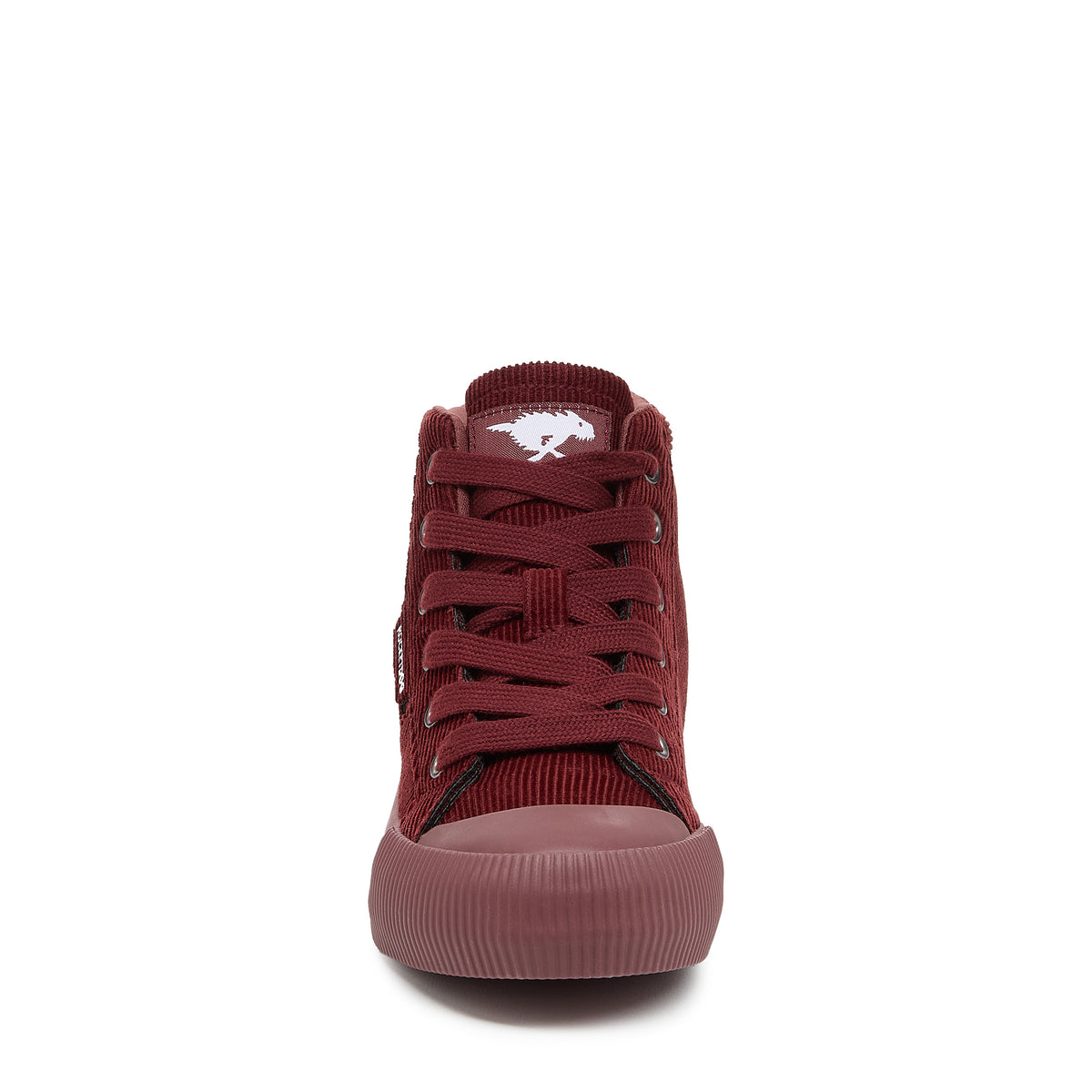 Cheery Rust Corduroy High-top Trainers