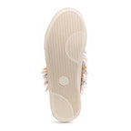 White outsole of the Rocket Dog Cheery multi brown mule trainer