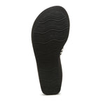 Black outsole of the Rocket Dog Crush tan animal print flip flop