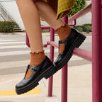Dalma Black Chunky Mary Jane Shoes