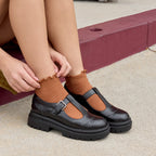 Dalma Black Chunky Mary Jane Shoes