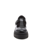 Image 7: Dalma Black Chunky Mary Jane Shoes in black, front view showing rounded toe, T-bar shape and chunky sole