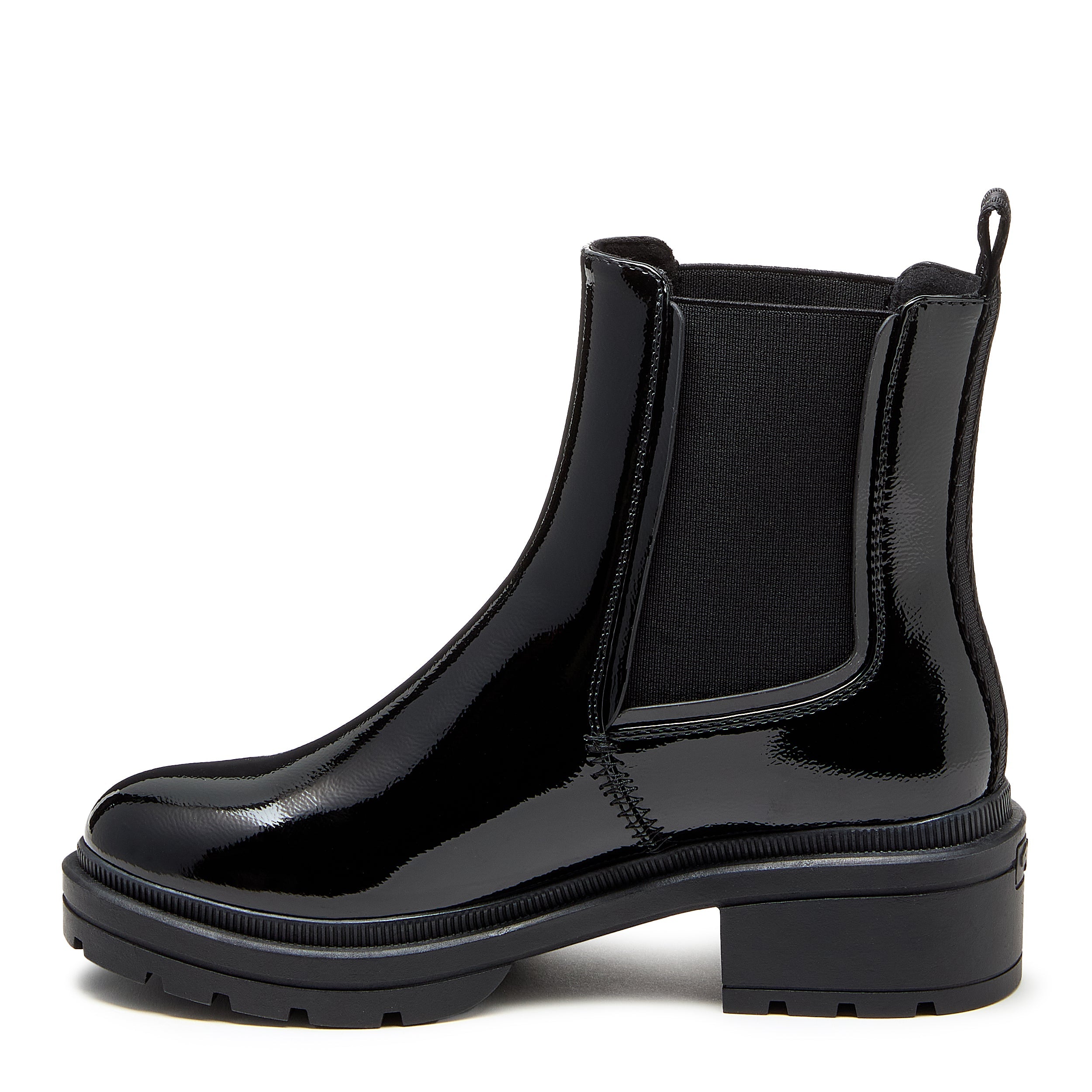 Rocket Dog Iggie Black Patent Chelsea Boots Women's Comfort